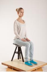 Whole Body Woman Artistic poses White Casual Slim